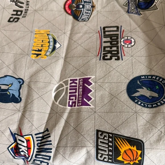 Pottery Barn Teen NBA Team Logo Quilt Cover in Gray and Blue Accents - Picture 2 of 3